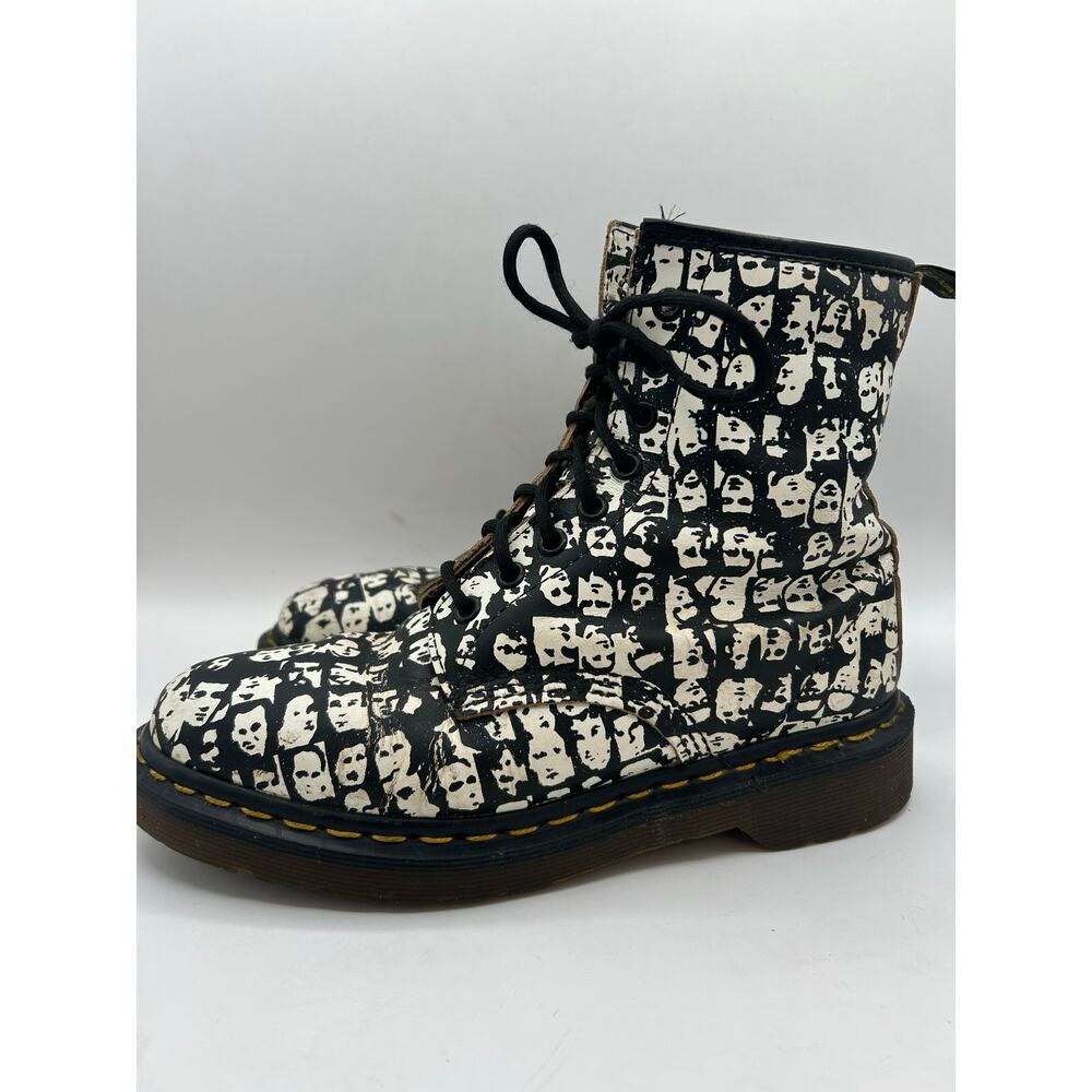 RARE VTG Dr Martens 1460 Boots England Andy Warhol Face Prints  UK 5 EU 38 US 7 - Picture 6 of 13